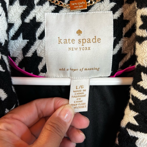 Kate Spade Wool Blend Houndstooth Coat - Picture 3 of 9